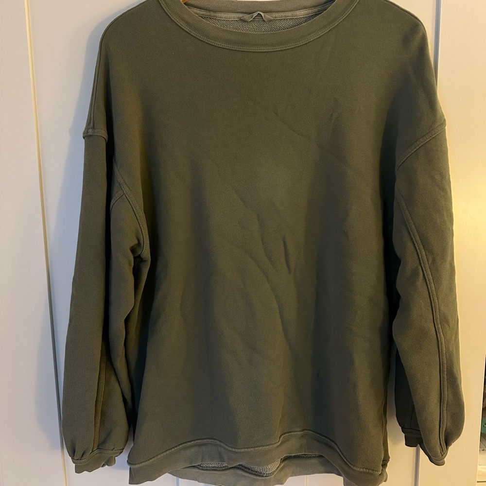 Aerie Sage Green Crew Neck Sweater